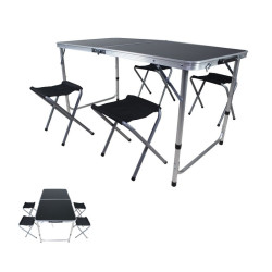Kempingový SET stôl + 4 stoličky