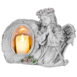 Dekorácia Anjel modliaci so sviečkou 28x13x21,5 cm