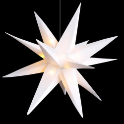 LED 3D svetelná hviezda 25cm BIELA - priehľadná