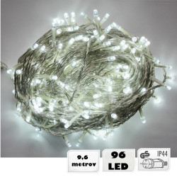 LED svetelná reťaz 96 LED studená biela