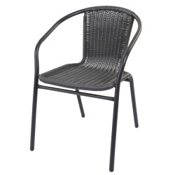 Záhradná stolička BISTRO Ratan - čierna