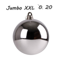 Vianočná Guľa Jumbo xxl ø 20 cm - strieborná