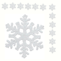 Snehová vločka biela, na vianočný stromček 10 cm