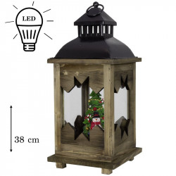Vianočný Lampáš 38 cm s LED - Snehuliak