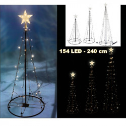 LED svetelný strom s Hviezdou 154 LED -240 cm