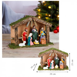 Vianočný Betlehém - 7 figuriek 30x21x10 cm