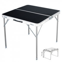 Kempingový stôl skladací 80x80x70 cm - Black