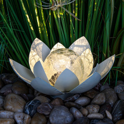 Solárny lotosový kvet vyrobený z kovu 28 cm